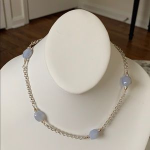 Sterling, Blue Chalcedony, 14k GF Necklace